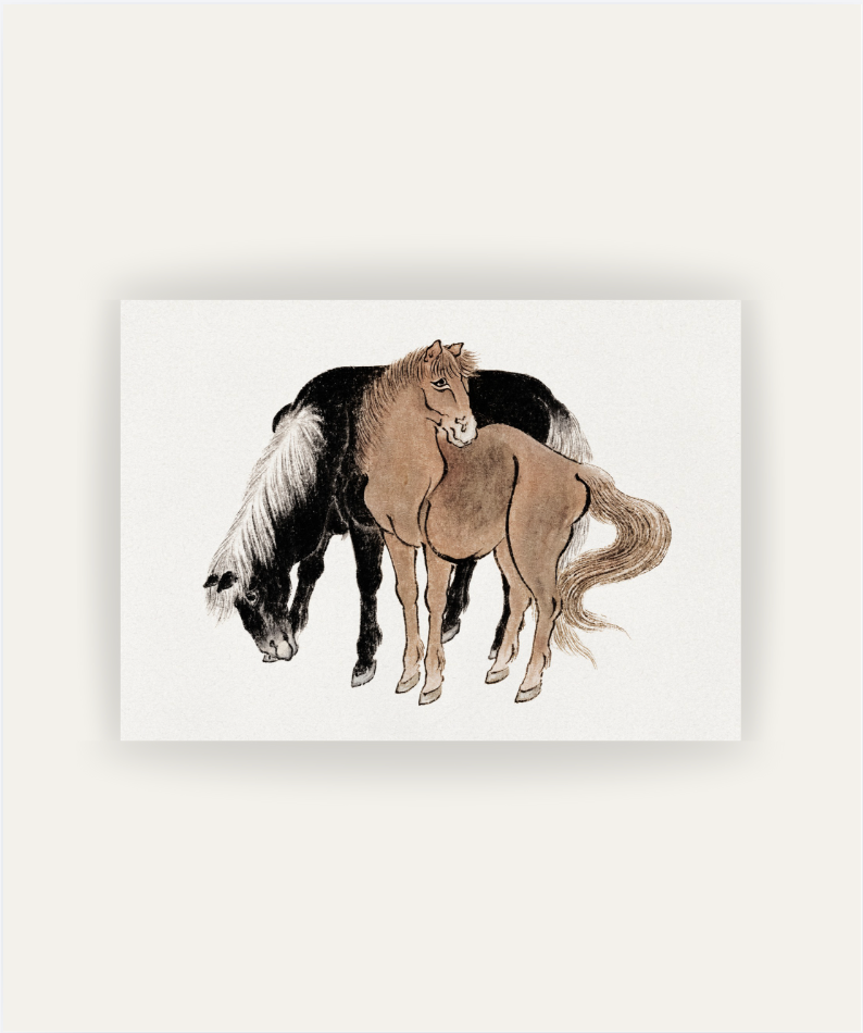 Caballos de Katsushika Hokusai